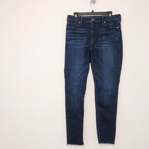 Ava Skinny Jeans Size 10 Unfinished Hem Dark Wash